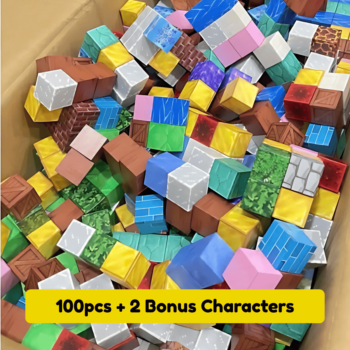 Magnetic Building Blocks 100pcs – Minecraft Inspired STEM Educational Toy for Kids Age 5+ | Creative Construction Set