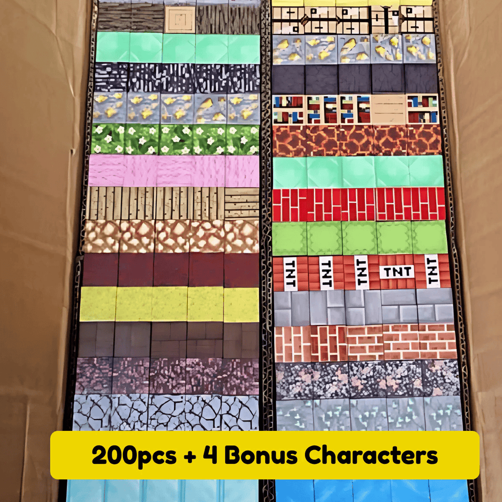Magnetic Building Blocks 200pcs – Minecraft Inspired STEM Educational Toy for Kids Age 5+ | Large Creative Construction Set