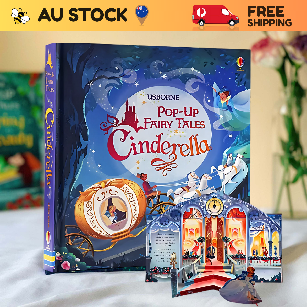 3D Pop-Up Book – Cinderella Story | Educational English Learning Toy (Age 3+)