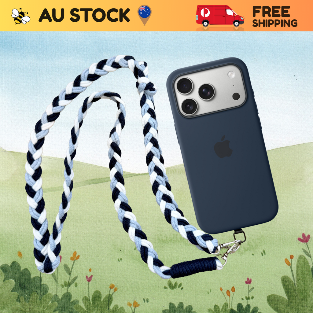 Universal Phone Lanyard Strap – Soft Braided 3-Tone Cord Handmade - AU Stock
