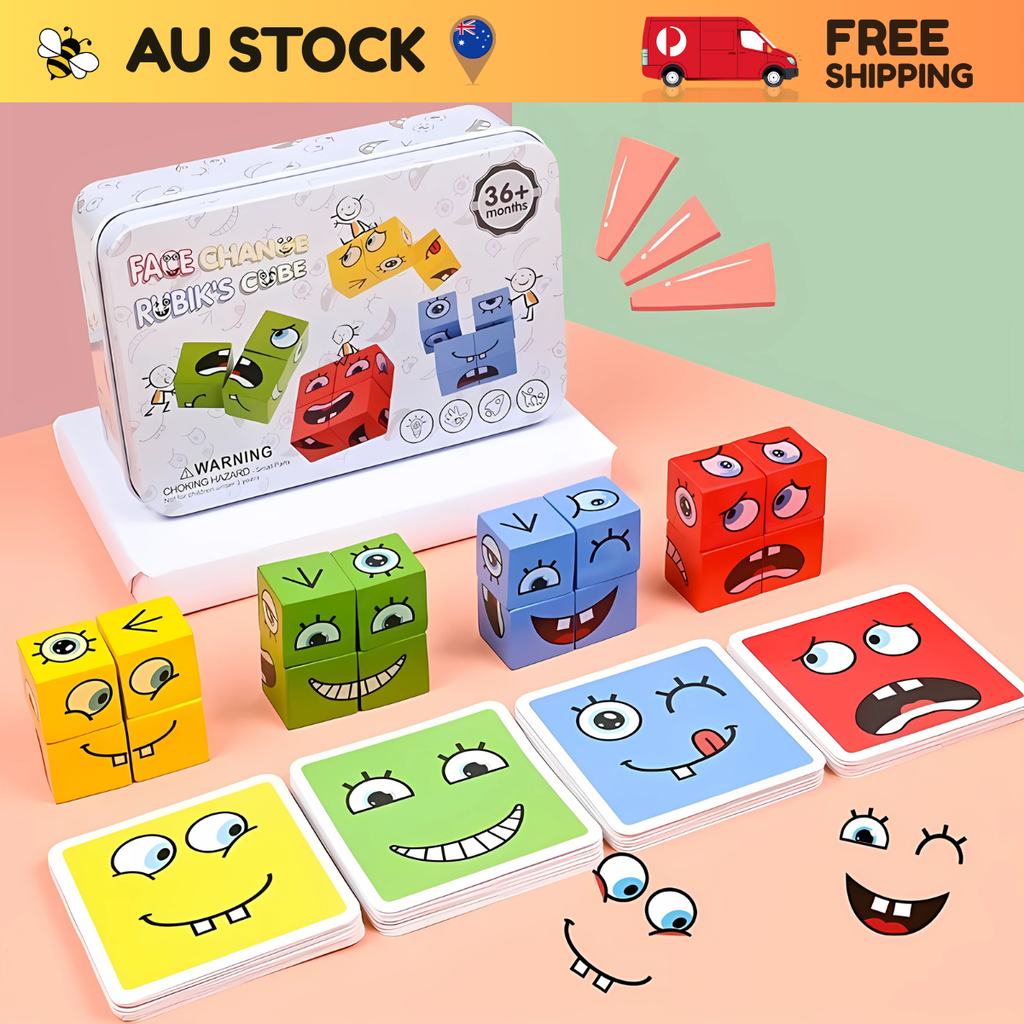 Face-Changing Cube Puzzle – Montessori Logic & Reaction Game for Kids (Age 3+)