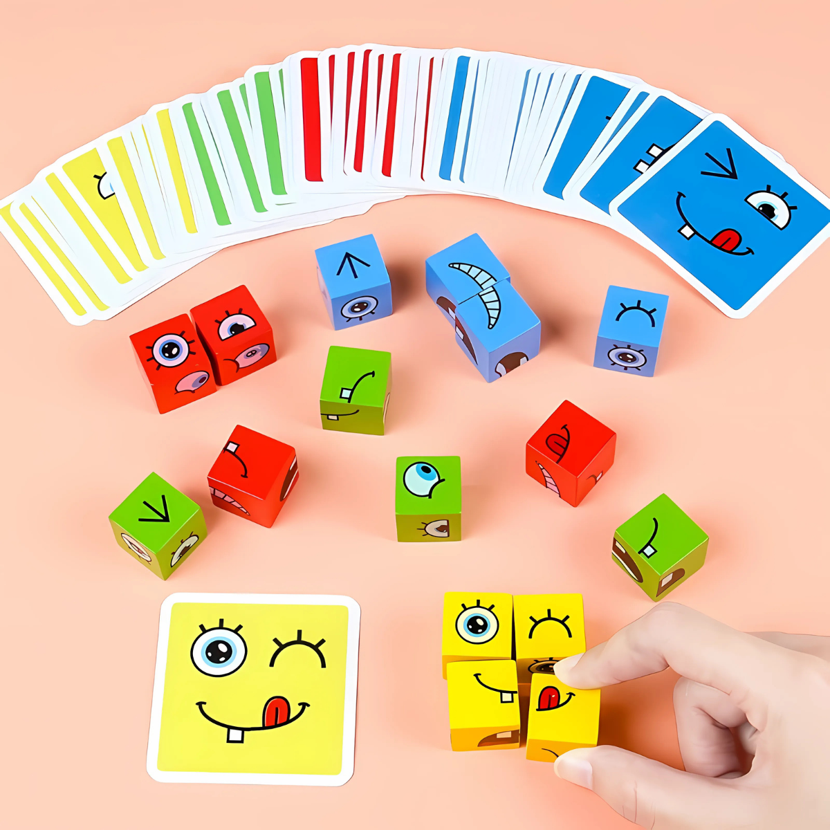 Face-Changing Cube Puzzle – Montessori Logic & Reaction Game for Kids (Age 3+)