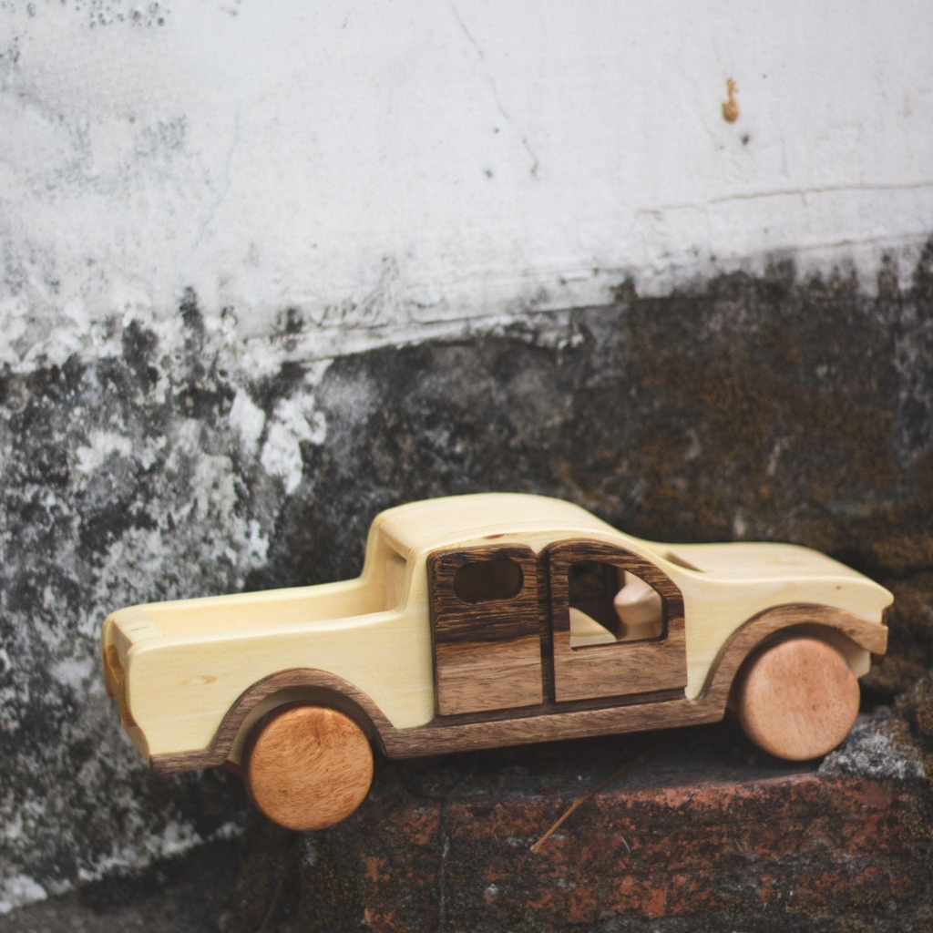 Wooden Pickup Truck – Montessori Vehicle Toy (Age 2+)