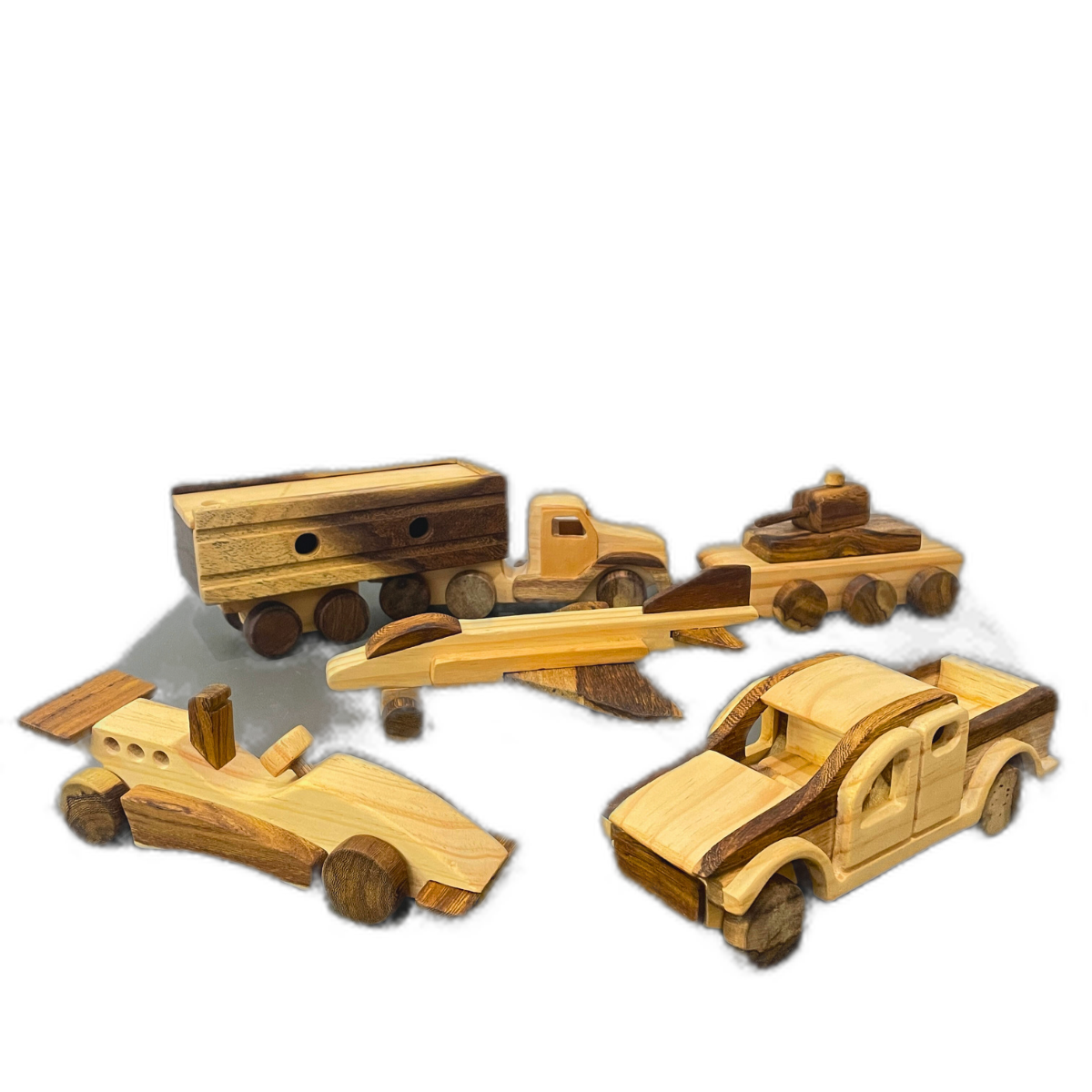 Wooden Vehicle Toy Collection (Single Models & Combo Sets) | Safe Toddler Car Toys, Trucks, Plane & Tank | Ultimate Christmas / Birthday Gift for Kids