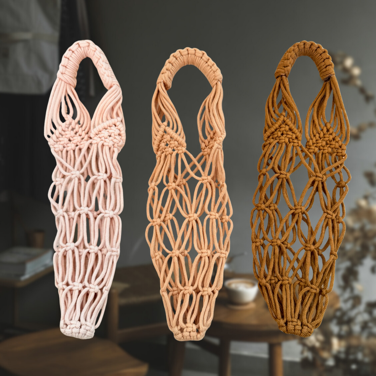 Handmade Macrame Bottle Holder - Tumbler Carrier – Fit 300ml–1L | Eco Reusable Carrier | AU stock