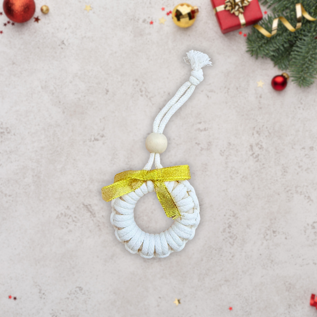 Macrame Christmas Tree Hanging Decor Set – 9pcs Handmade Ornaments