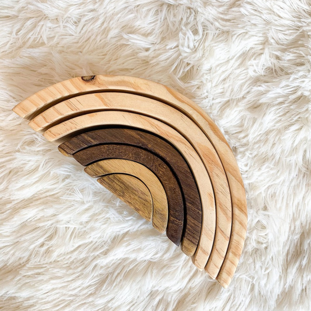 Wooden Rainbow Stacker – Montessori Educational Toy (Age 2+)