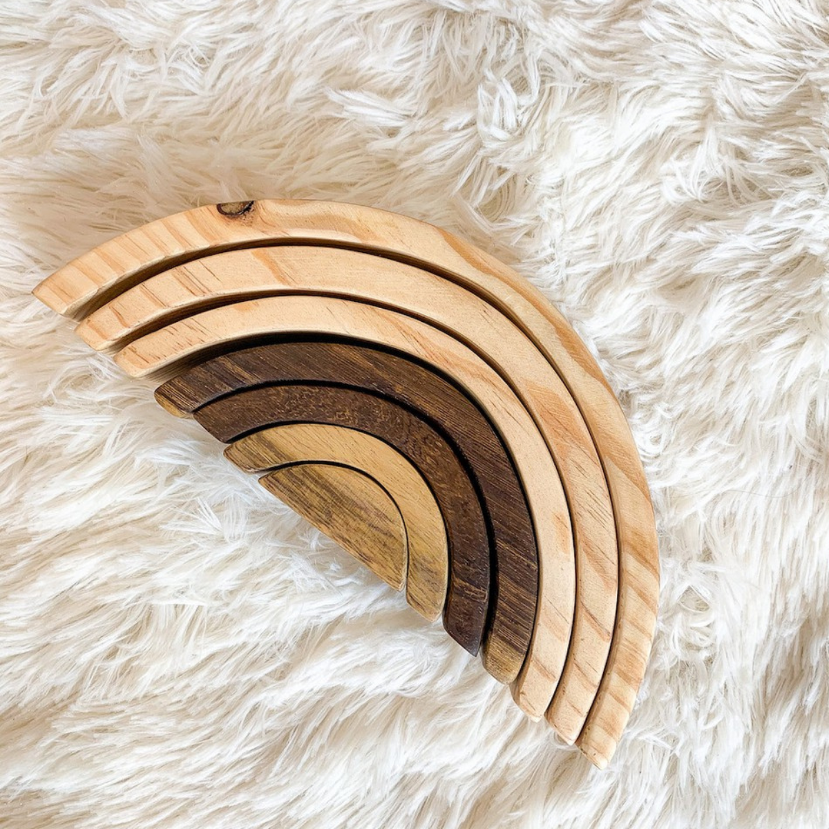 Wooden Rainbow Stacker – Montessori Educational Toy (Age 2+)