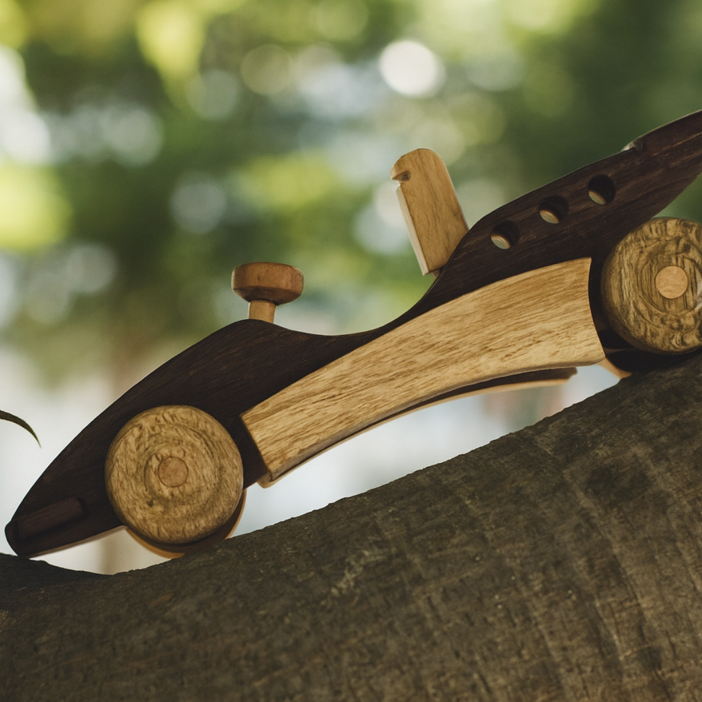 Wooden F1 Race Car – Montessori Vehicle Toy (Age 2+)