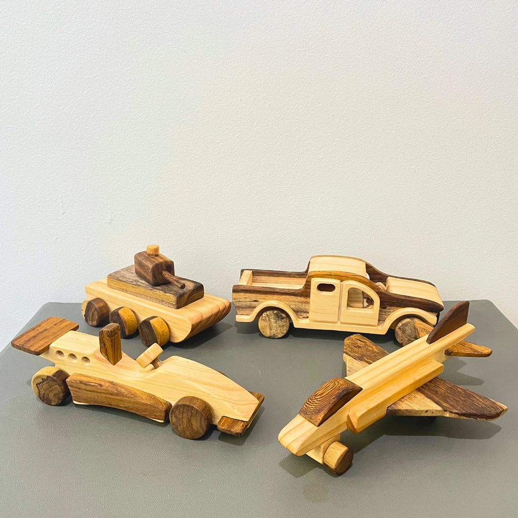Wooden Vehicle Toy Collection (Single Models & Combo Sets) | Safe Toddler Car Toys, Trucks, Plane & Tank | Ultimate Christmas / Birthday Gift for Kids