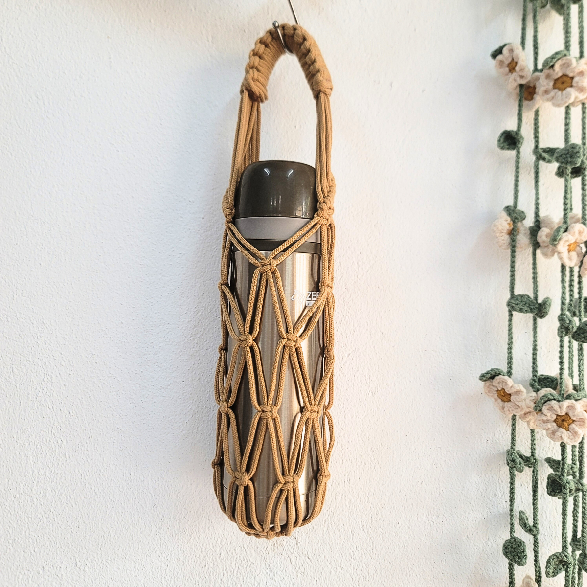 Handmade Macrame Bottle Holder - Tumbler Carrier – Fit 300ml–1L | Eco Reusable Carrier | AU stock