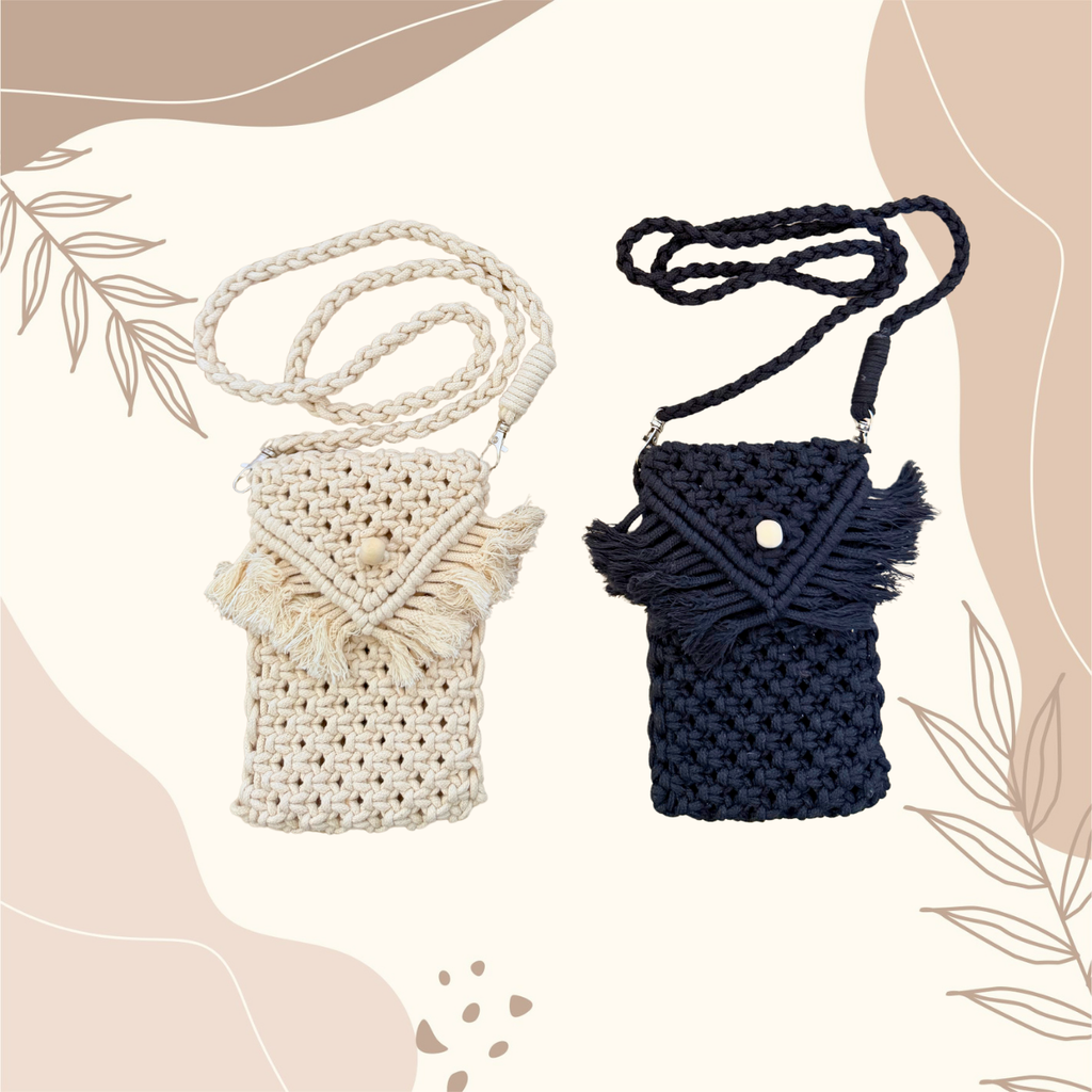 Macrame Crossbody Phone Bag Handmade – Fits 17 16 15 14 13 Pro Max, Galaxy Ultra