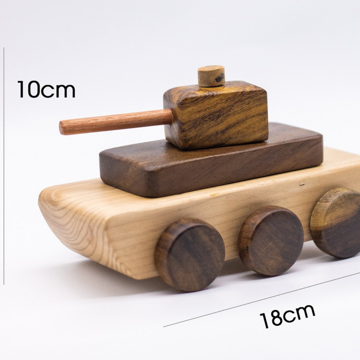 Wooden Tank Model – Montessori Roleplay Toy (Age 2+)