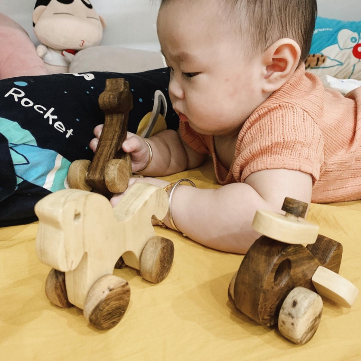 Wooden Animal Set (5 pcs) – Montessori Educational Toy (Age 2+)