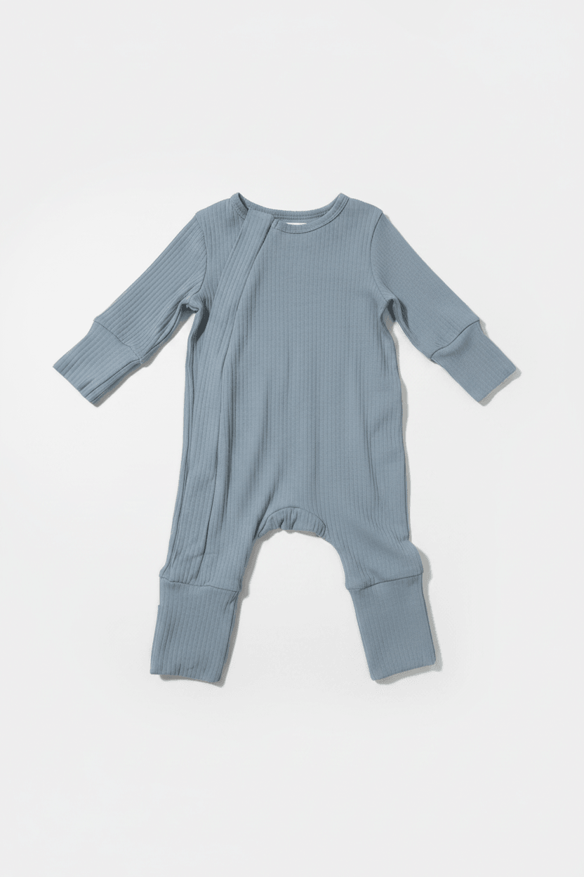 Papitō Dusty Grey Organic Cotton Baby Romper - Soft & Breathable