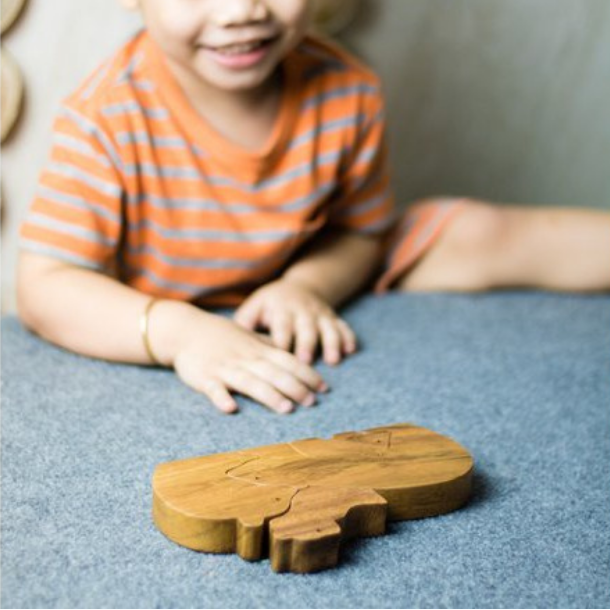 Bear Family Wooden Puzzle – Montessori Educational Toy (Age 2+)