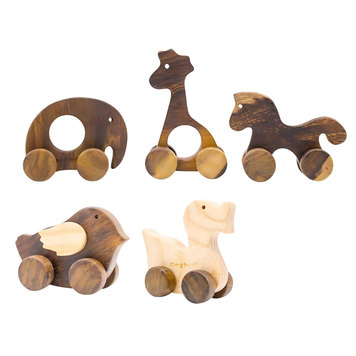 Wooden Animal Set (5 pcs) – Montessori Educational Toy (Age 2+)