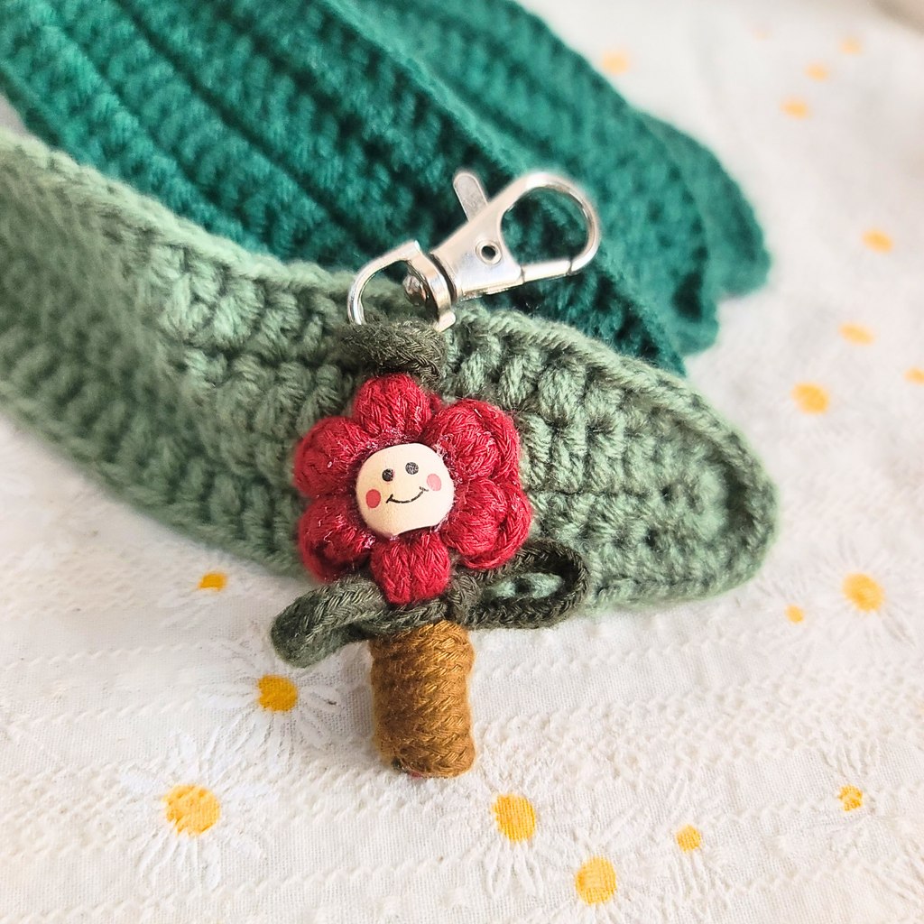 Handmade Macrame Smiley Flower Keychains – Set of 5 | Eco Gift AU Stock