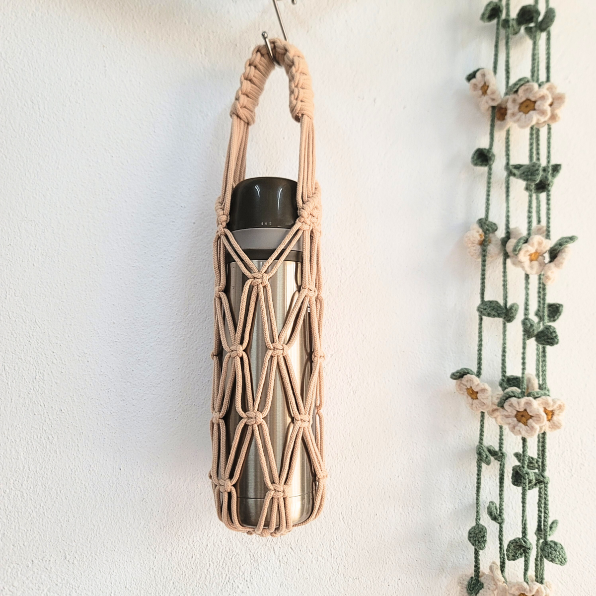 Handmade Macrame Bottle Holder - Tumbler Carrier – Fit 300ml–1L | Eco Reusable Carrier | AU stock
