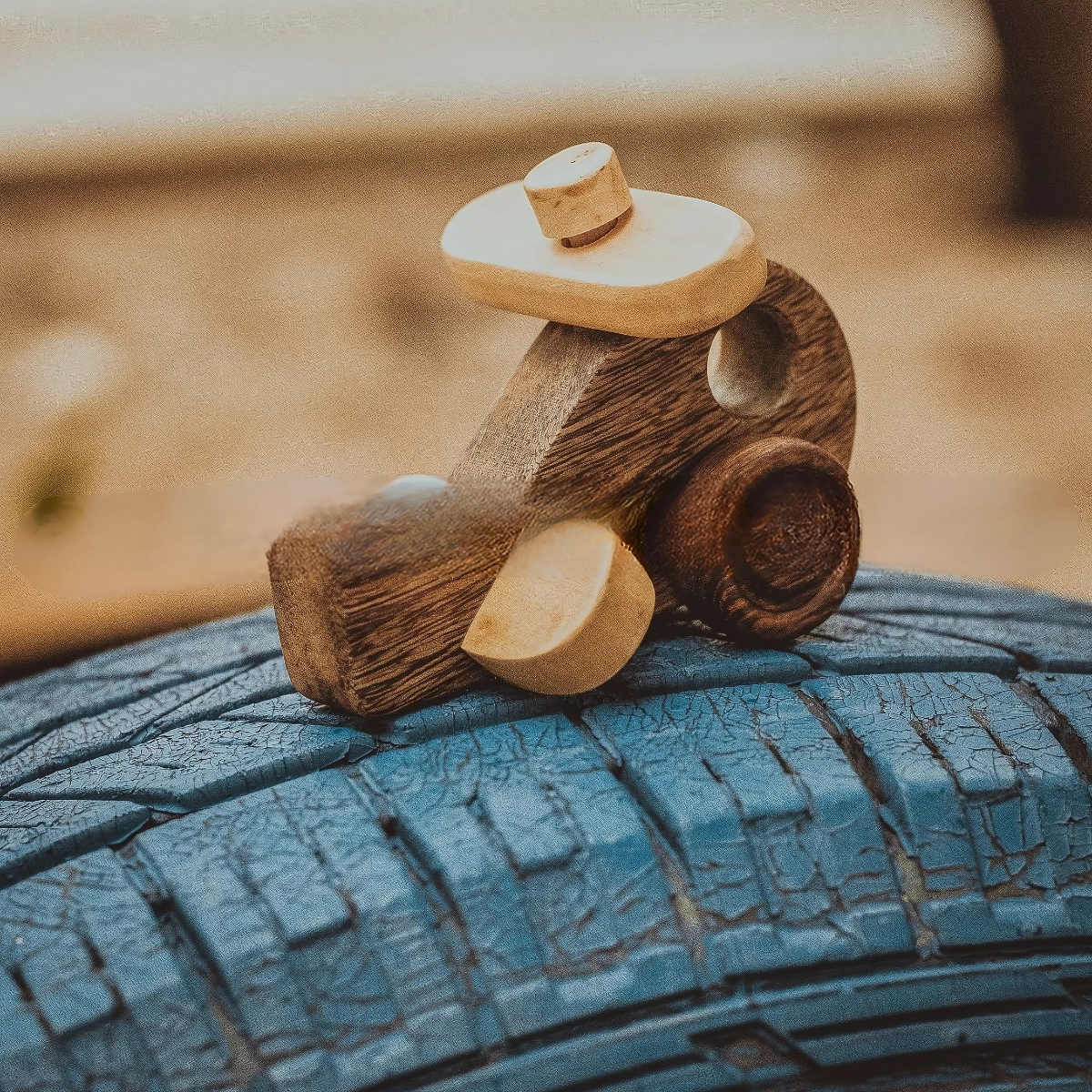 Wooden Vehicle Set (8 pcs) – Montessori Roleplay Toy (Age 2+)