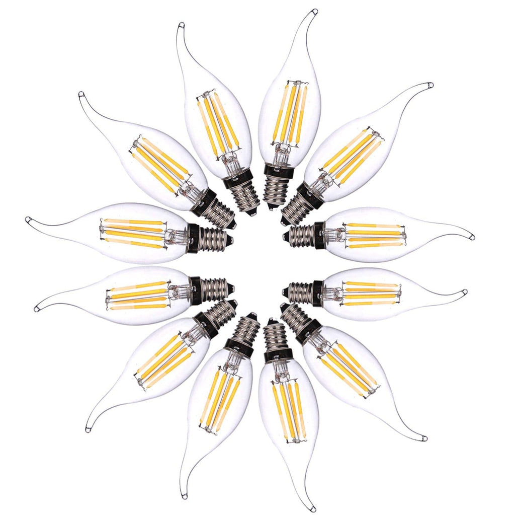 LED E14 Flame Tip Bulbs - 4W Cool White Chandelier Lights