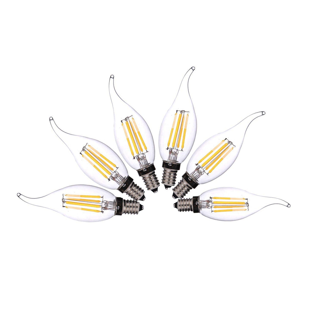 LED E14 Flame Tip Bulbs - 4W Cool White Chandelier Lights