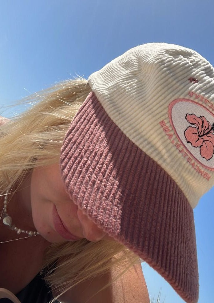 Flower Madness Corduroy Hat - Adjustable Style for Everyone