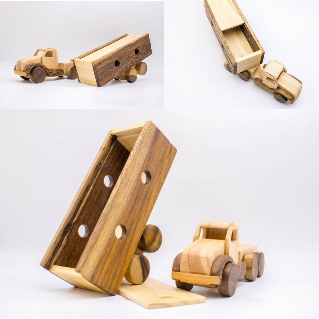 Wooden Container Truck – Montessori Vehicle Toy (Age 2+)