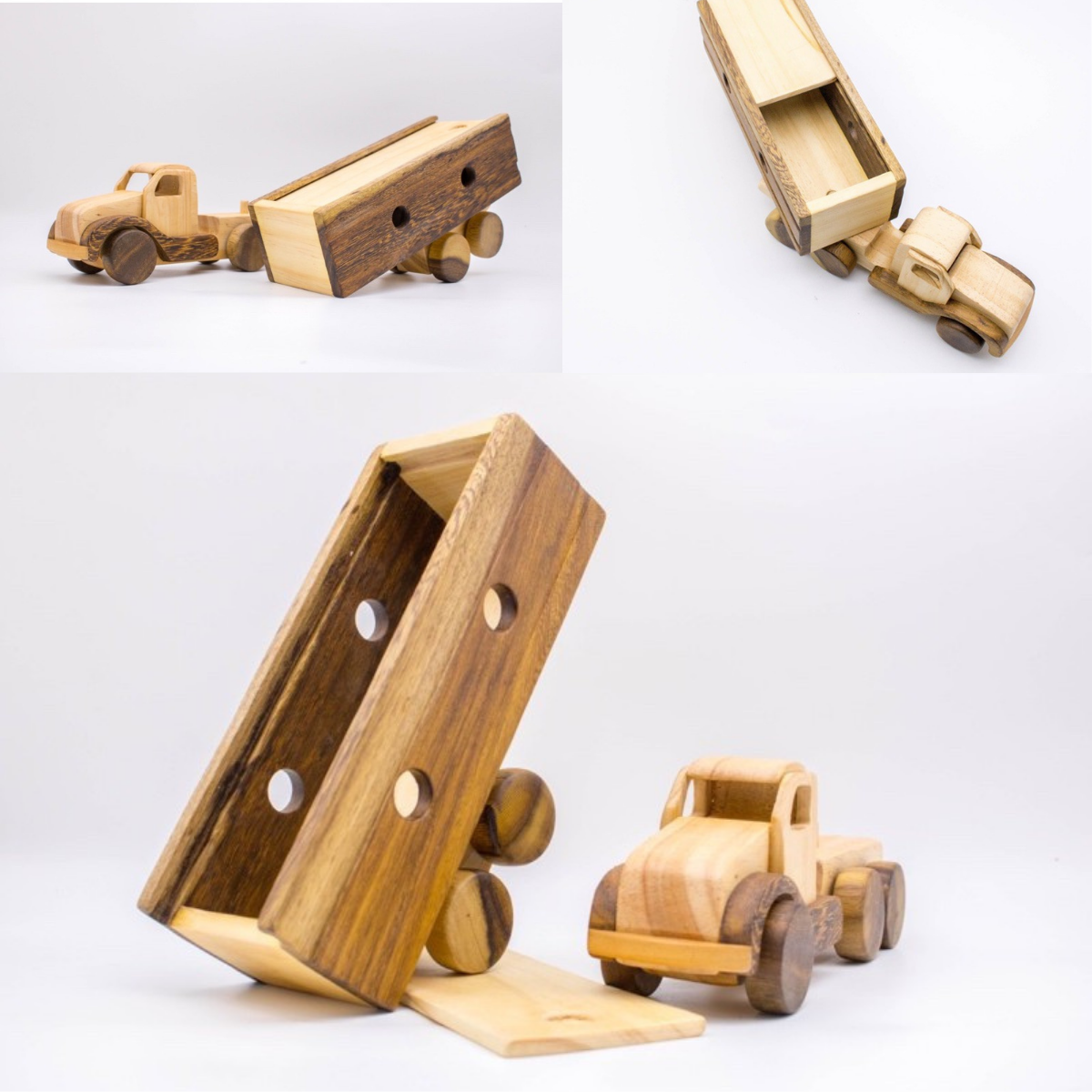 Wooden Container Truck – Montessori Vehicle Toy (Age 2+)