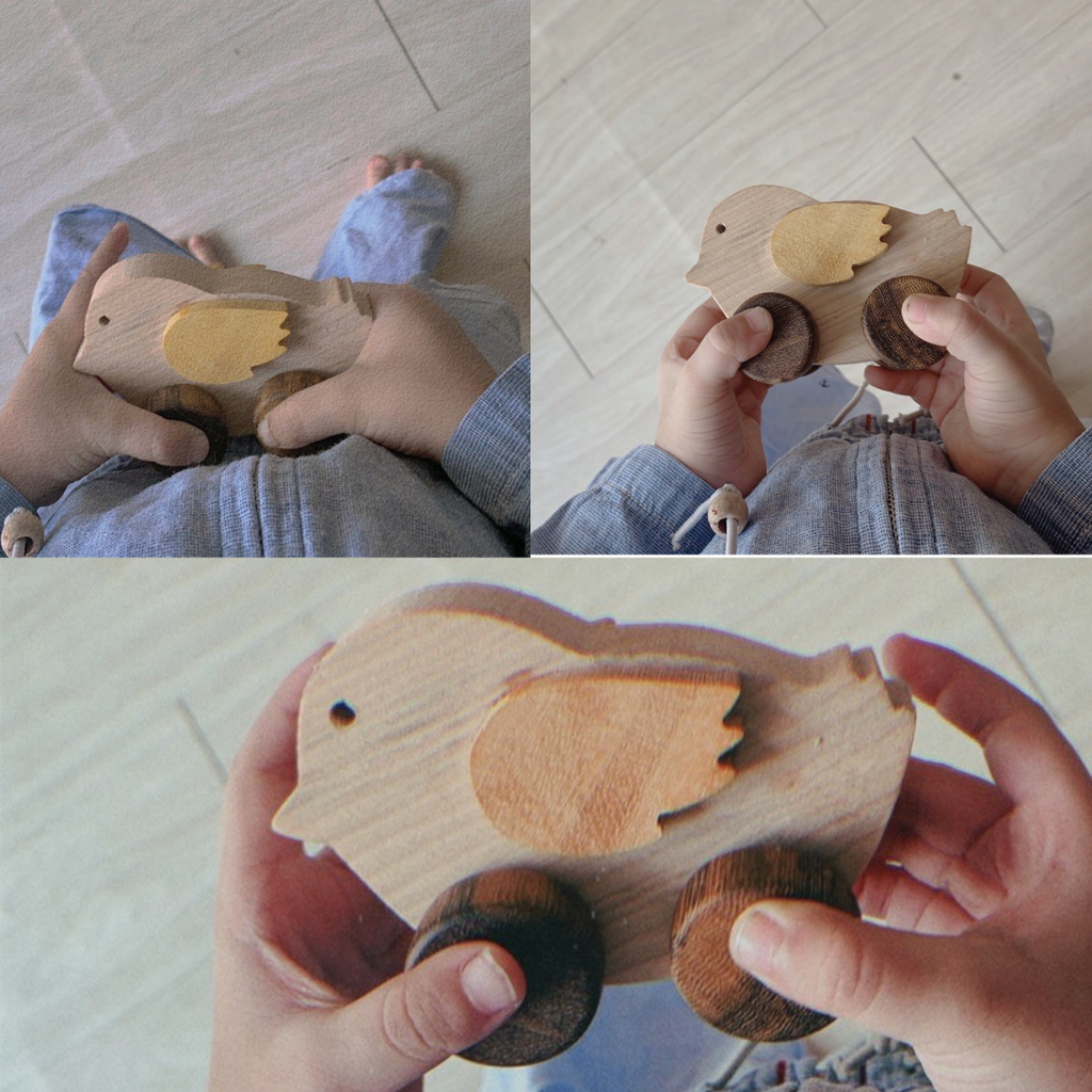 Wooden Chicken & Duck Set – Montessori Roleplay Toy (Age 2+)