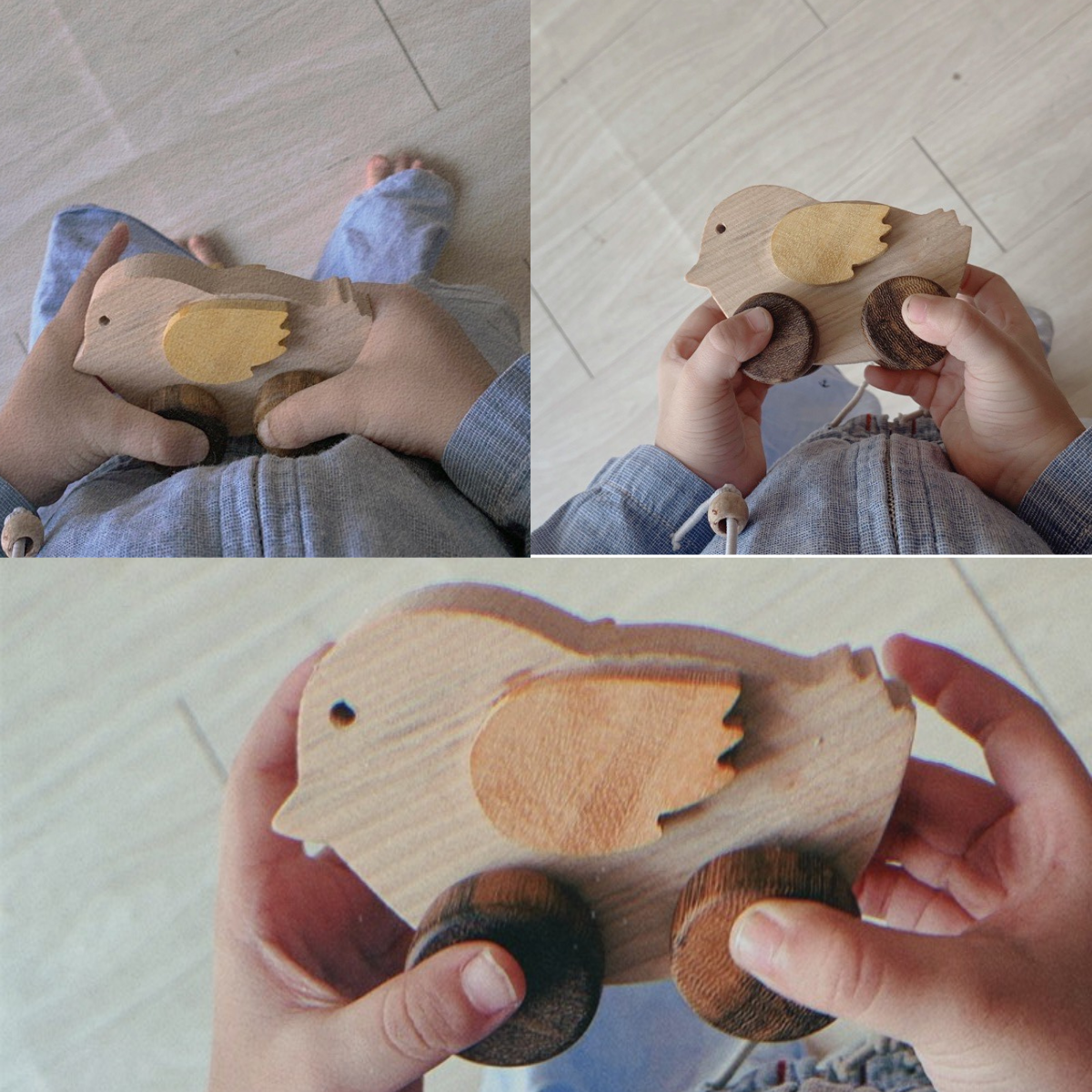 Wooden Chicken & Duck Set – Montessori Roleplay Toy (Age 2+)