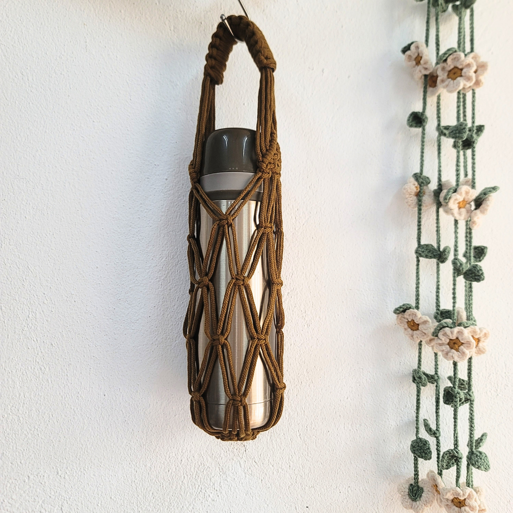 Handmade Macrame Bottle Holder - Tumbler Carrier – Fit 300ml–1L | Eco Reusable Carrier | AU stock