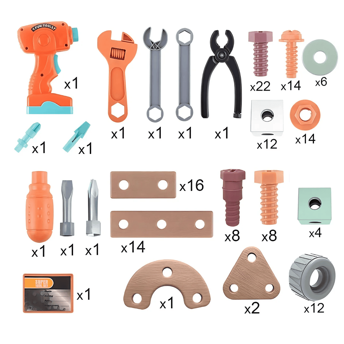 DIY Drill & Build Tool Set (144 pcs) – STEM Educational Toy (Age 4+)