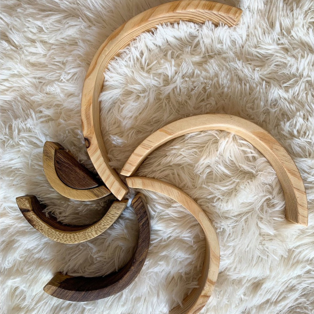 Wooden Rainbow Stacker – Montessori Educational Toy (Age 2+)