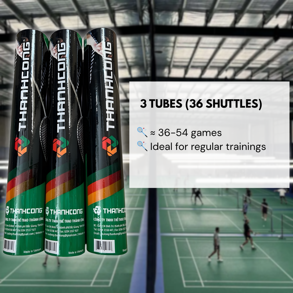 BWF Standard Badminton Shuttlecocks | Thanh Cong 77 - Tube of 12 | AU Stock | Made in Vietnam