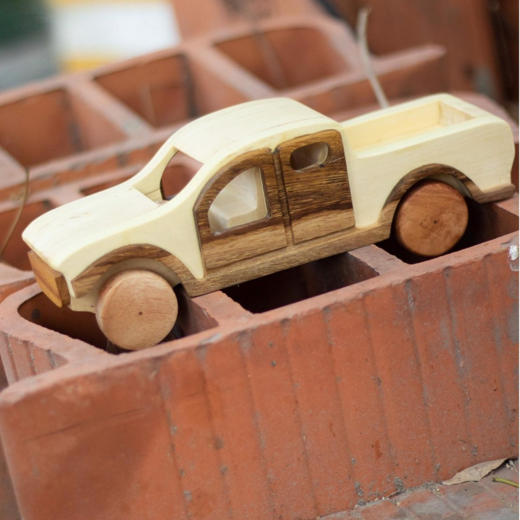 Wooden Pickup Truck – Montessori Vehicle Toy (Age 2+)