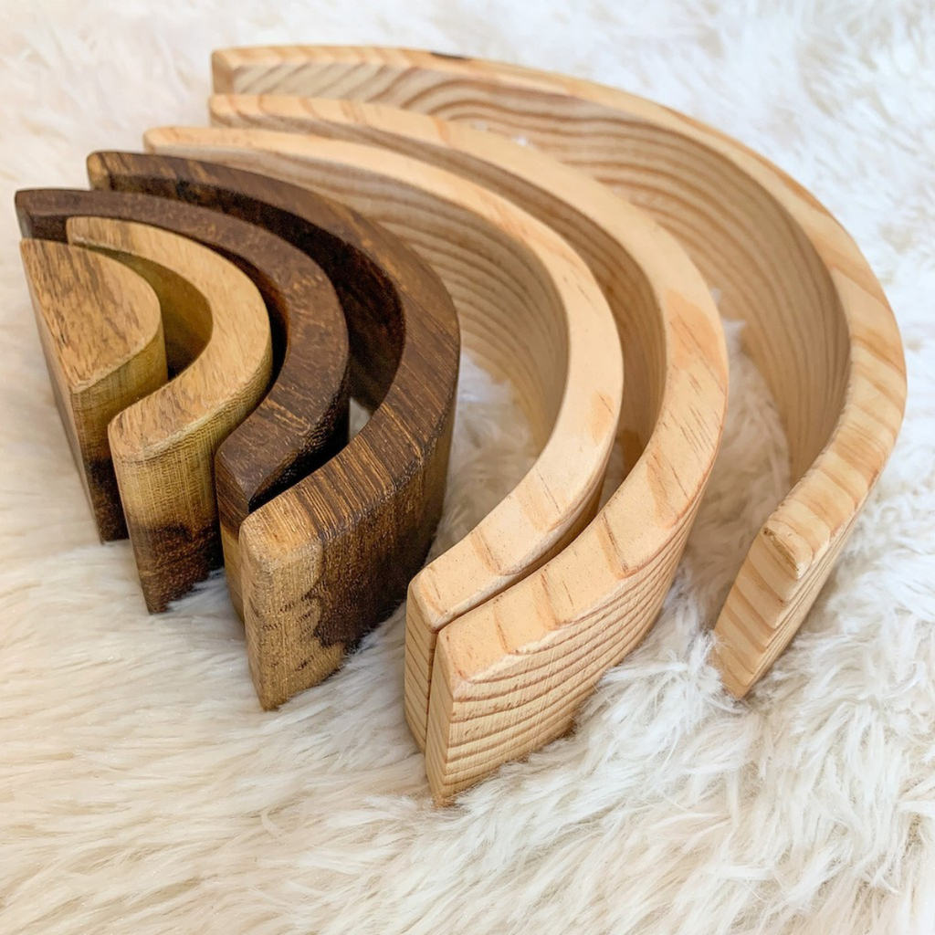 Wooden Rainbow Stacker – Montessori Educational Toy (Age 2+)