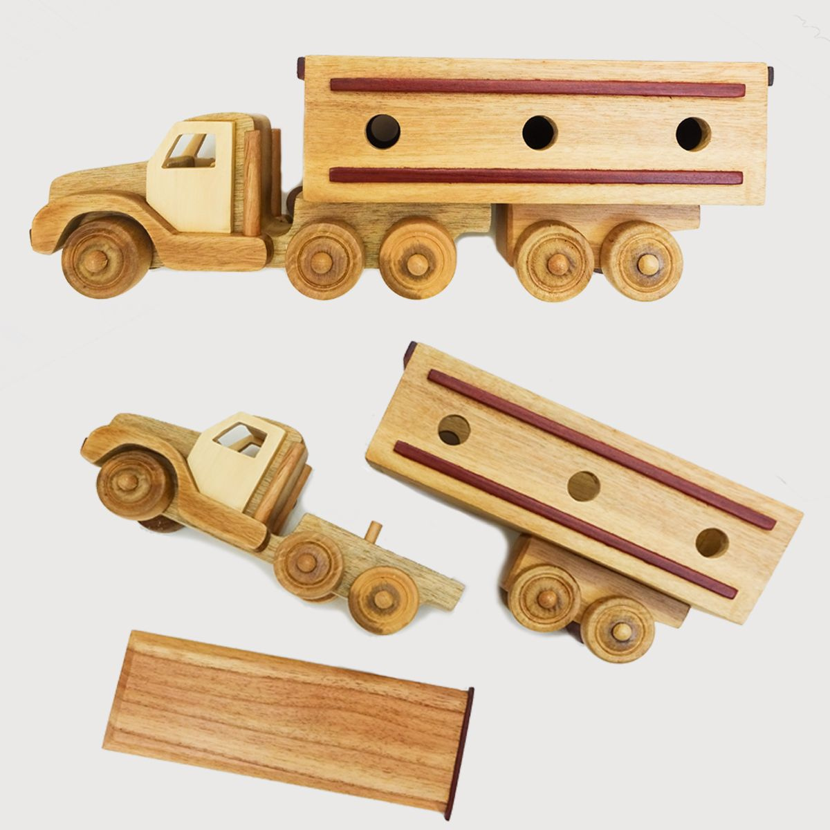 Wooden Container Truck – Montessori Vehicle Toy (Age 2+)