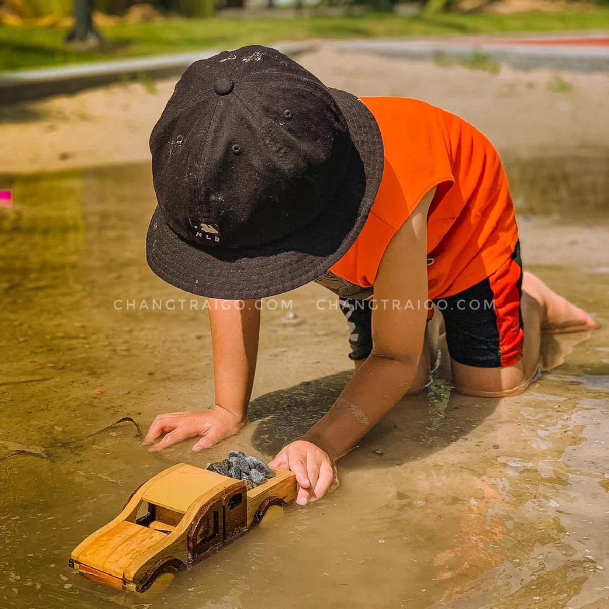Wooden Pickup Truck – Montessori Vehicle Toy (Age 2+)