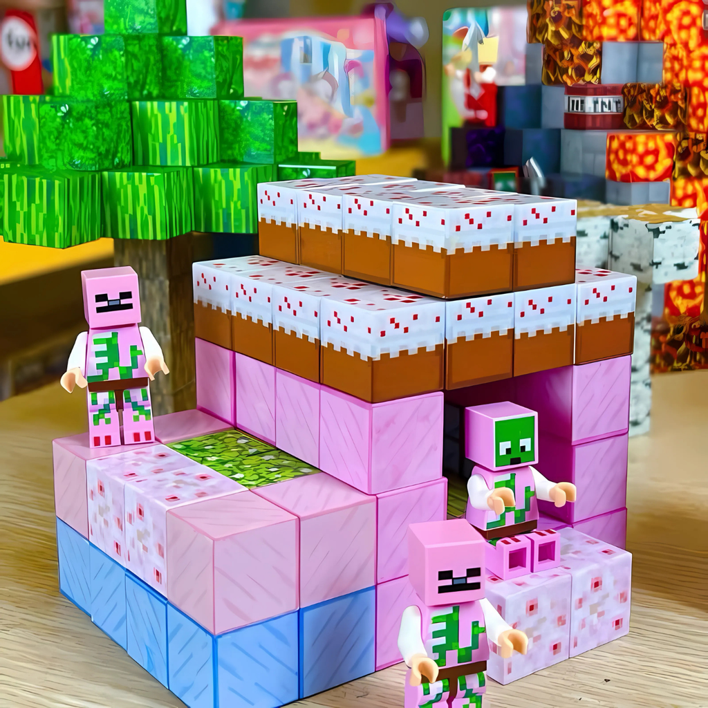 Magnetic Building Blocks 100pcs – Minecraft Inspired STEM Educational Toy for Kids Age 5+ | Creative Construction Set