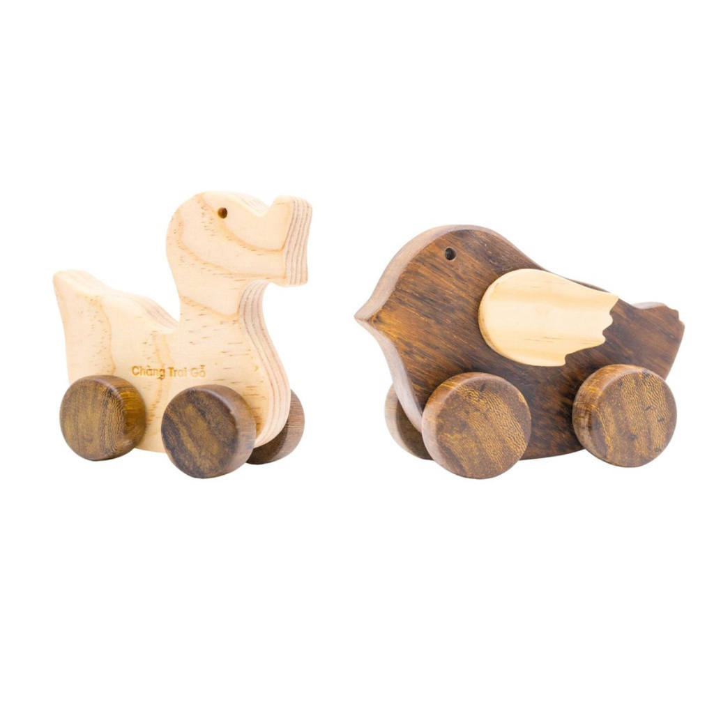 Wooden Chicken & Duck Set – Montessori Roleplay Toy (Age 2+)