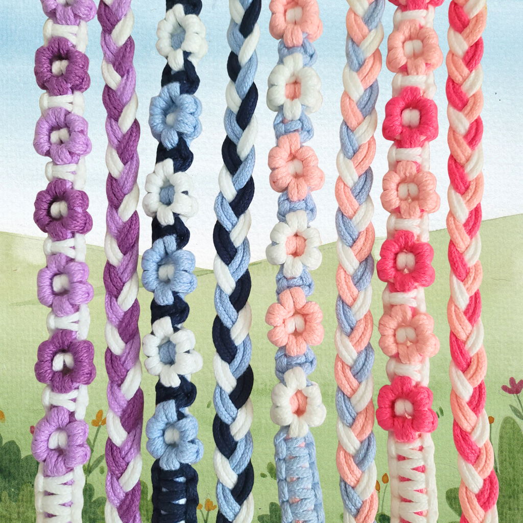 Flower Braided Universal Phone Lanyard – Handmade Cotton Strap | 5 Colour Options