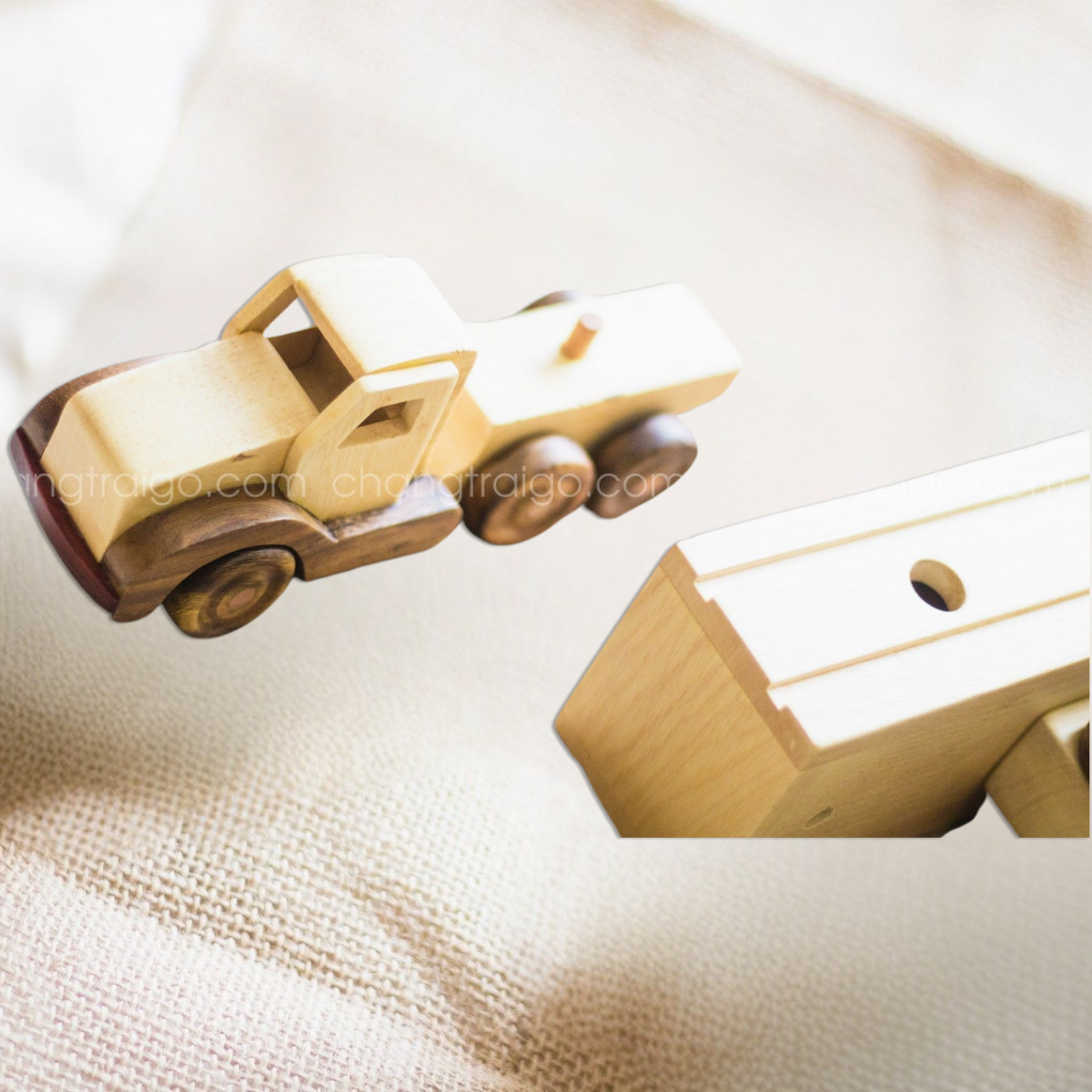 Wooden Container Truck – Montessori Vehicle Toy (Age 2+)