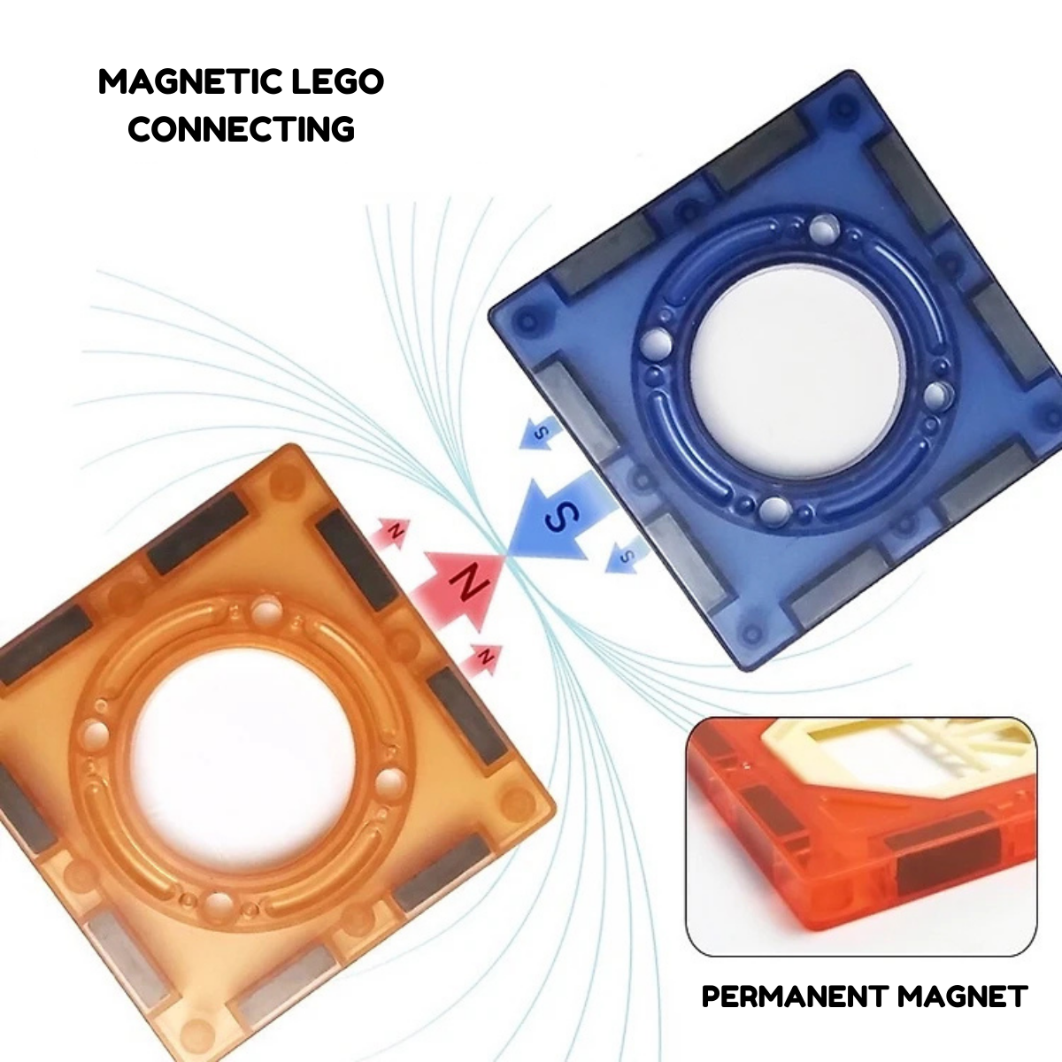 Colorful Magnetic Tile Set (Large - 73 pcs) STEM Educational Toys | Kids Birthday Christmas Gift