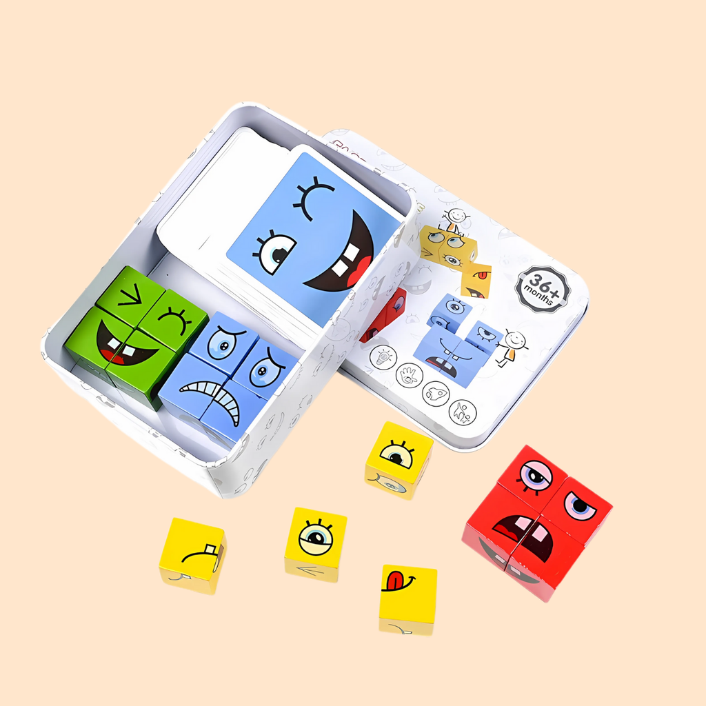 Face-Changing Cube Puzzle – Montessori Logic & Reaction Game for Kids (Age 3+)
