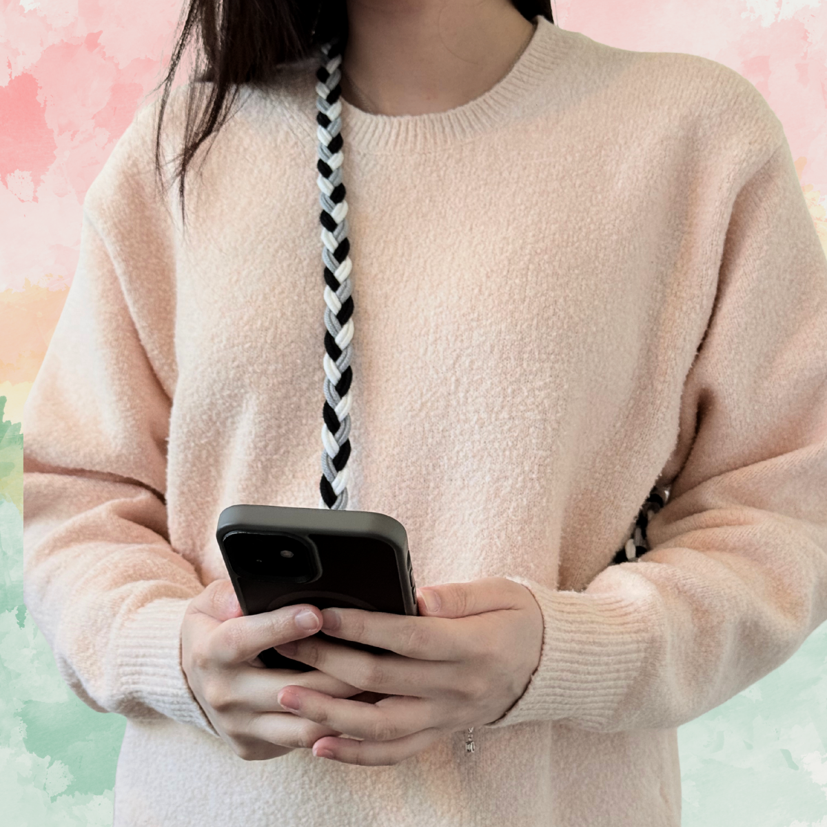 Universal Phone Lanyard Strap – Soft Braided 3-Tone Cord Handmade - AU Stock