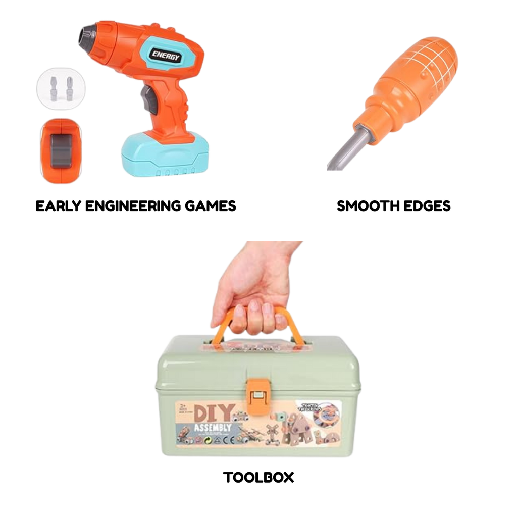 DIY Drill & Build Tool Set (144 pcs) – STEM Educational Toy (Age 4+)