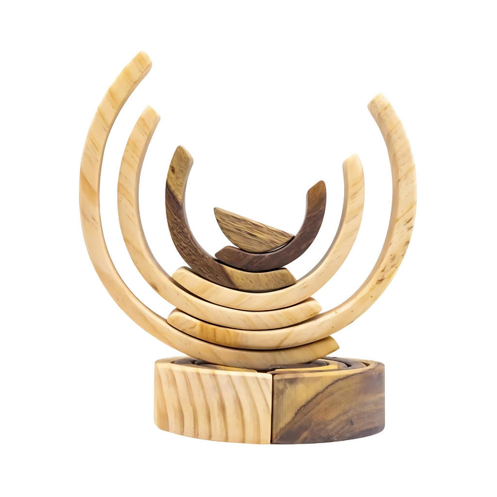 Wooden Rainbow Stacker – Montessori Educational Toy (Age 2+)