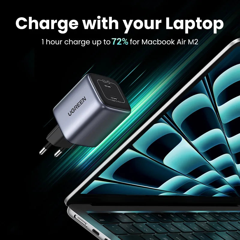 UGREEN 45W GaN USB-C Fast Charger - Power Up Your Devices Quickly!