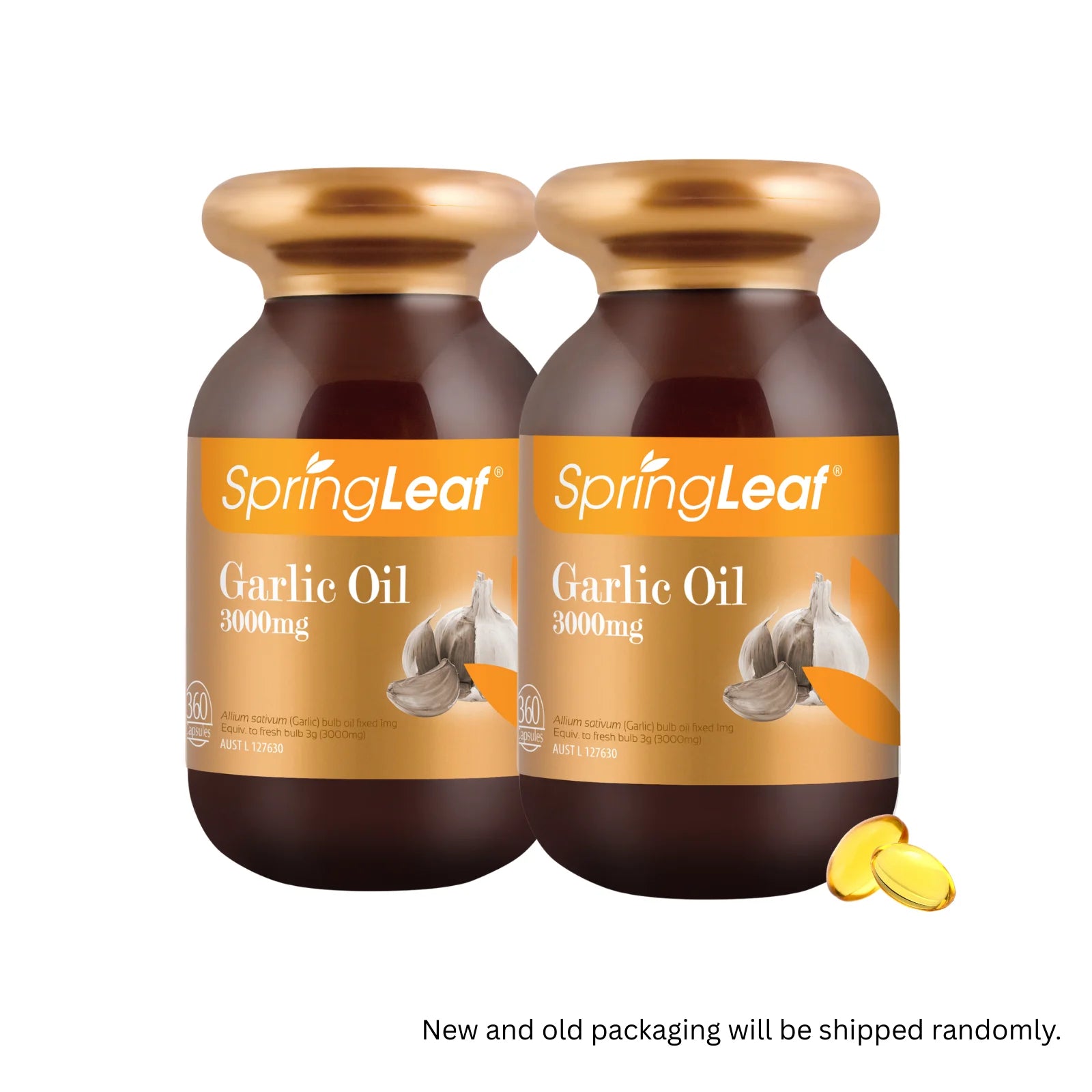 Spring Leaf Garlic Oil 3000mg - 360 Capsules for Cold Relief